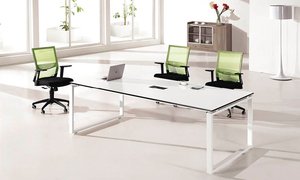 暖白小型会议桌H50-0373